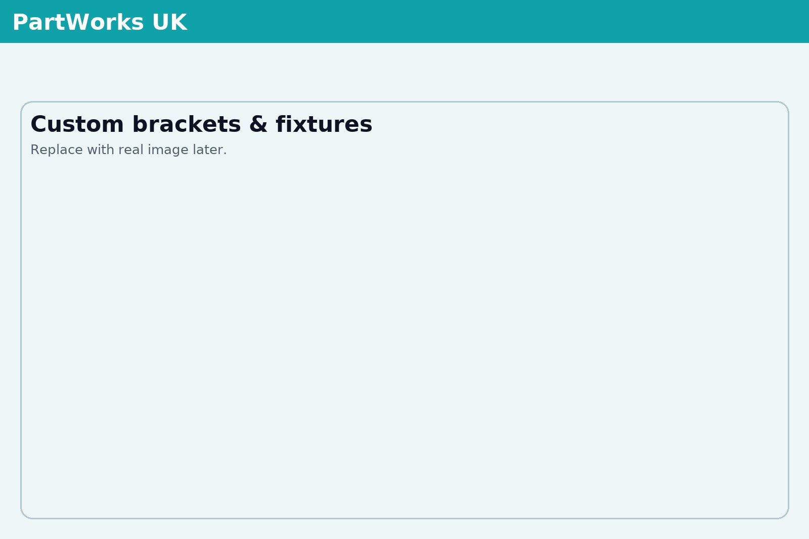 Custom brackets and fixtures